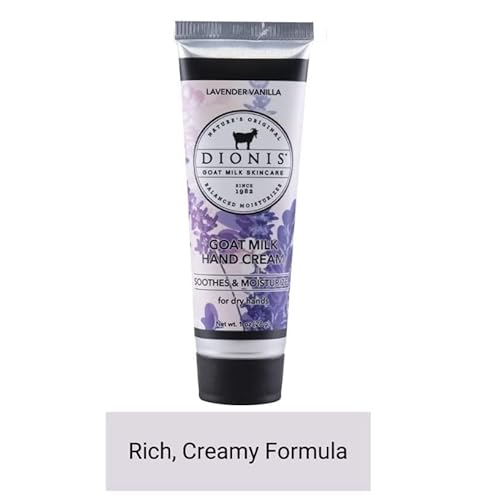 Dionis - Goat Milk Skincare Scented Hand Cream (1 oz) - Made in the USA - Cruelty-free and Paraben-free (Lavender Vanilla)