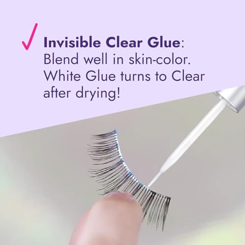 D-UP 2 Pack Lash Extension Glue for Fake Lashes, K Beauty Waterproof Eyelash Glue for Sensitive Eyes, Self Adhesive Lashes, Medical Grade, Made in Korea, Clear EX 552