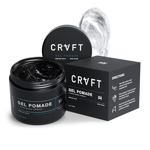 CRVFT 4oz Water-Based Hair Gel Pomade Medium Shine Men’s Styling Product