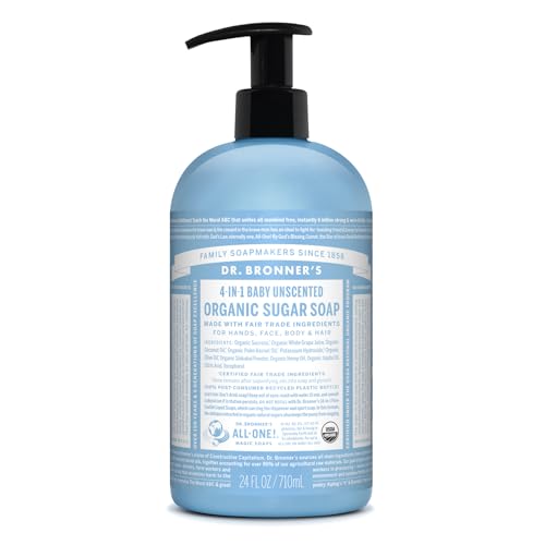 Unscented Organic Sugar Soap for Baby Bath & Skin - 24 oz - Dr. Bronner's Variation
