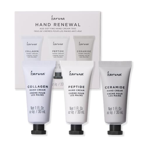 Anti-Aging Hand Cream Set with Peptides Ceramides Collagen Hyaluronic Acid - Travel Size
