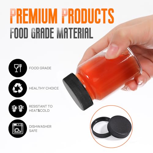 EkkoVla 2 FL.OZ Glass Shot Bottles Pack of 30 with Caps – Reusable Wellness & Travel Containers