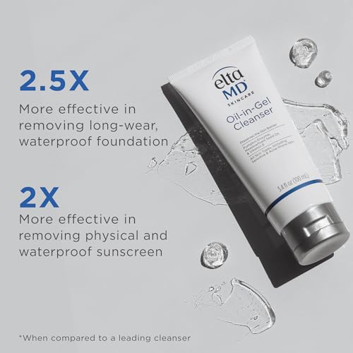 Oil-In-Gel Face Cleanser for Sensitive Skin - Makeup & Sunscreen Remover, 3.4 oz