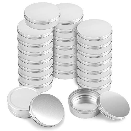 24 Pack Aluminum Storage Tin Cans 8oz with Screw Top Lids - Multipurpose Organizers