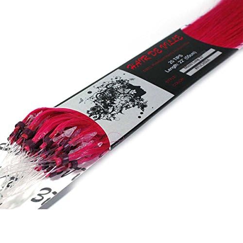 Fuchsia Pink Micro Loop Hair Extensions - 25 Strands 22" Human Hair Beads