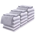 Microfiber Face Towels 30 Pack - Ultra Soft Makeup Remover Cloths White-Grey, 12x12 Inch