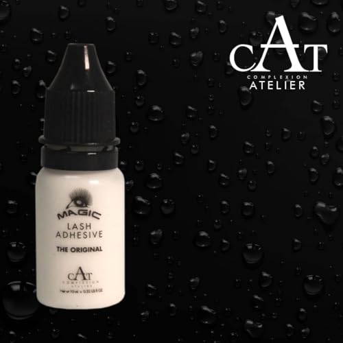 CAT Lash Adhesive, Lash Glue, 72+hr Extra Strong Long Lasting Wear Formula Waterproof Latex Free Fast Drying Eyelash Glue CAT (0.33 fl. OZ/ 10 ML)