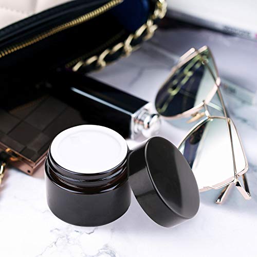 48ml Amber Glass Cosmetic Jars with Lids - 2 oz Pack of 40