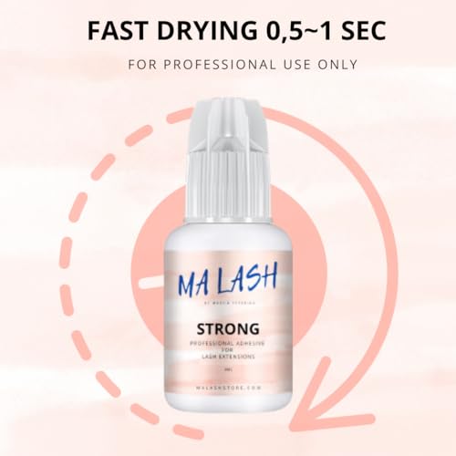 Strong Eyelash Extension Adhesive Glue - 0.17fl.oz / 5ml Ultra-Fast 1-Second Drying Black - Professional-Grade, Variation: Strong