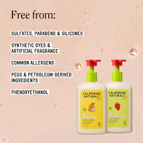 California Naturals Kids Shampoo & Conditioner Set 20 fl oz (Pack of 2) – Vitamin B5, Aloe Vera & Shea Butter