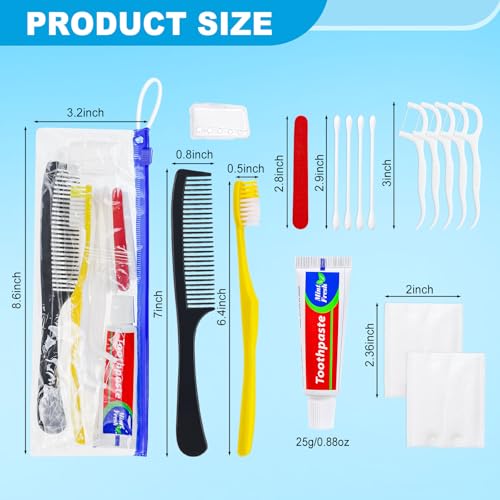50 Sets Disposable Toothbrushes with Toothpaste & Travel Hygiene Kit - Bulk