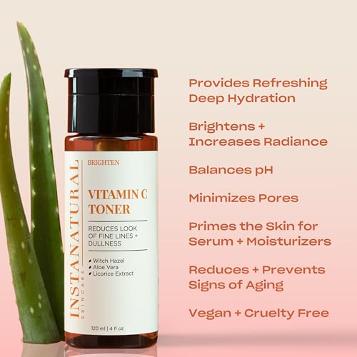 InstaNatural Vitamin C Face Toner - Brightening Anti-Aging Skin Care, 4 Fl Oz (Pack of 2)