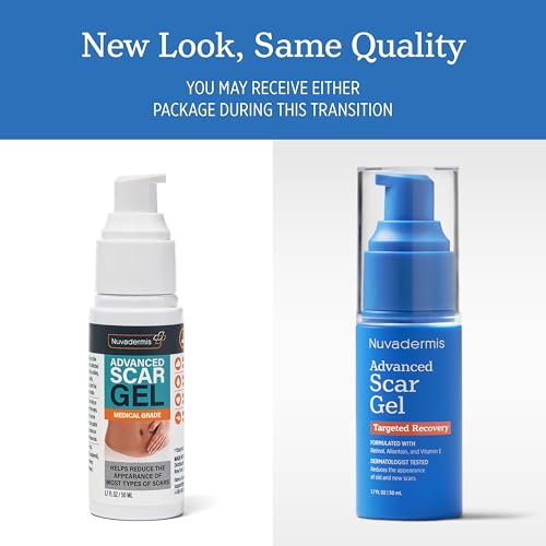 NUVADERMIS Silicone Scar Sheets & Scar Gel Kit for Post-Surgery & Acne Scars