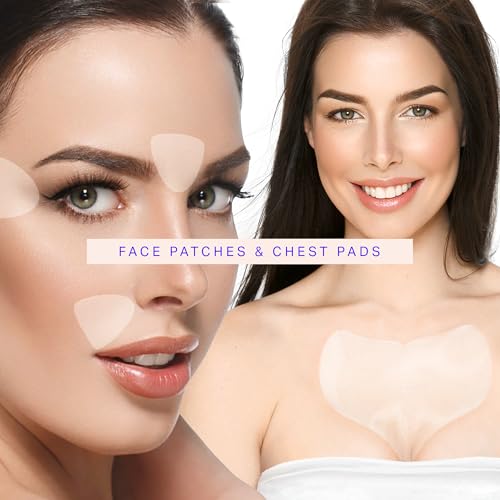 BLUMBODY Chest Wrinkle Patches 2 Pack and Mini Face Wrinkle Patches Bundle