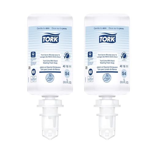 Tork Extra Mild Hand Washing Foam Soap S4, No Fragrance Added, 2 x 1L, 401812