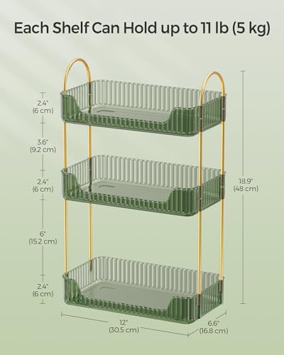 Square 3-Tier Makeup Organizer - Pale Green, Space-Saving, Customizable
