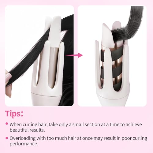 Automatic Curling Iron with 3 Temperature Settings, Fast Heating, Anti-Scald & Tangle-Free, Travel-Friendly Hair Curler
