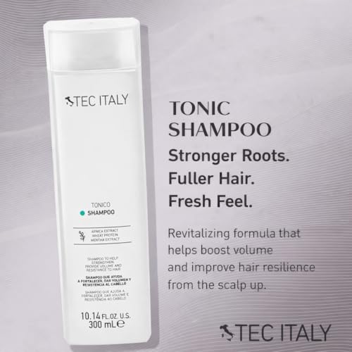 Tec Italy Tonico Volumizing Shampoo for Fine or Weak Hair, Strengthening, Adds Body & Thickness, Gentle Daily Cleanser, 10.14 fl oz (300 ml)