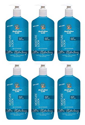 Australian Gold Moist Lock Tan Extender Pump 16oz Pack of 6 - Moisturizes & Retains Tan