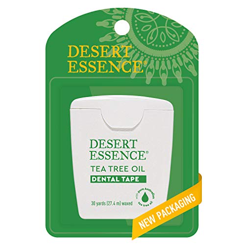 Desert Essence Tea Tree Oil Dental Tape — Thick Floss for Effective Oral Cleaning, 6-Pack, 180 Yards