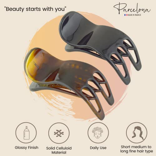 French Bear Paw Tortoise Shell Hair Claw - Medium 3 Inch No-Slip Grip