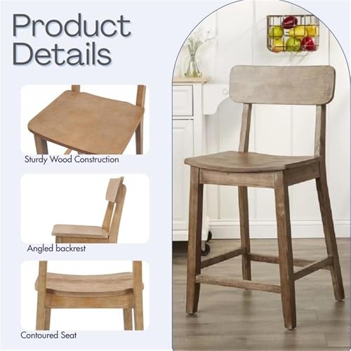Boraam Torino Counter Height Stool - Barnwood Wire-Brush Finish