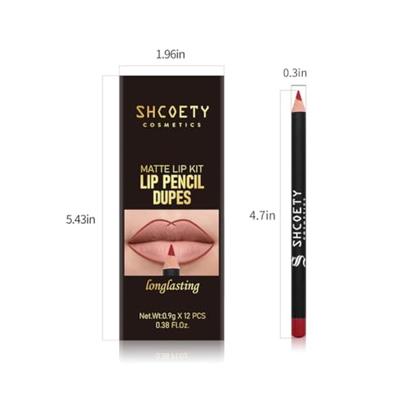 12 Colors Matte Lip Liner Set,Premium Waterproof Smooth Lip Pencils,Long Lasting Nude Liner Lipstick for Defining & Filling Lips