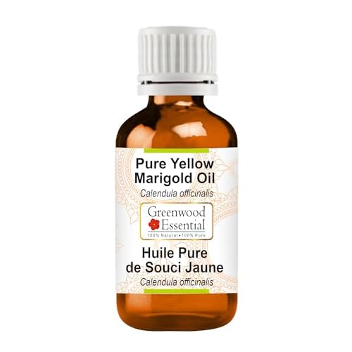 Greenwood Essential Yellow Marigold Oil (Calendula officinalis) | Infused | Pure | Non-Sticky | Lightweight | Gentle Blend | For Skin Application | For Men & Women | All Skin Types | 100ml (3.38 oz)