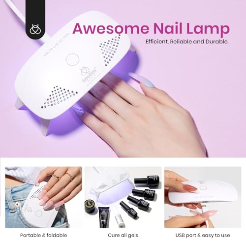 Beetles Gel Polish Poly Extension Nail Kit - Bubblegum Garden, 23Pcs Spring Nail Art Set