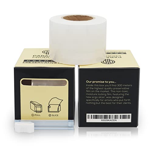 Parallel Products ? Premium Preservative Film - Plastic Wrap for Brow and Lash PMU ? For Use with Lamination, Microblading or Tint Kit ? For use on Eyebrows and Eyelashes ? BPA Free ? 300m 2-Pack