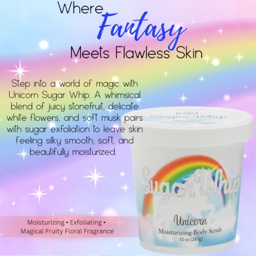 Unicorn Sugar Scrub & Body Moisturizer - Exfoliating Whip, 10 oz