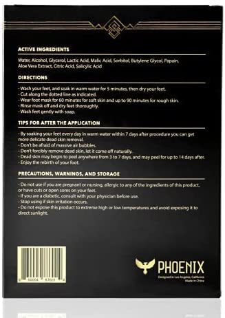 (Pack of 4) Men’s Foot Peel for Callus Removal - Extra Large & Extra Strength - Exfoliating Dry Feet Treatment - Unscented & Paraben-Free