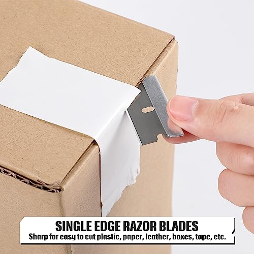 Lasnten 1500 Pack Single Edge Razor Blades - High Carbon Steel Replacement Scraper Blades for Paint, Labels & Decals, Variation of 500
