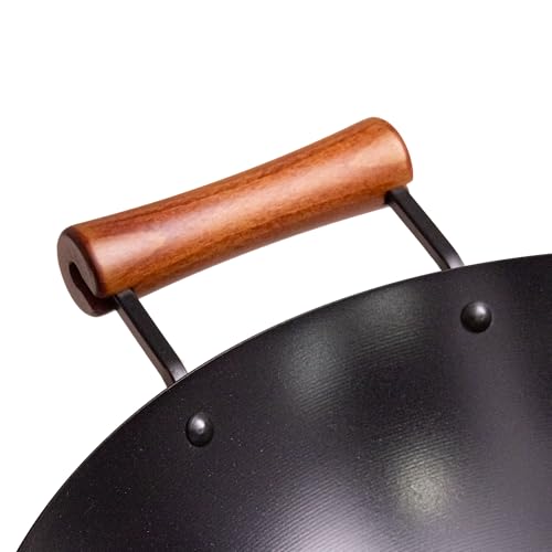 Joyce Chen 14-Inch Preseasoned Carbon Steel Wok - Classic Series, Non-Stick, Ready to Use