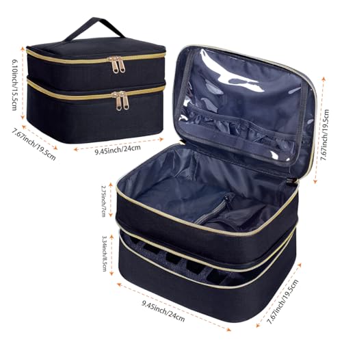 Nail Polish Organizer Bag Holds 30 Bottles Black Travel Storage Case