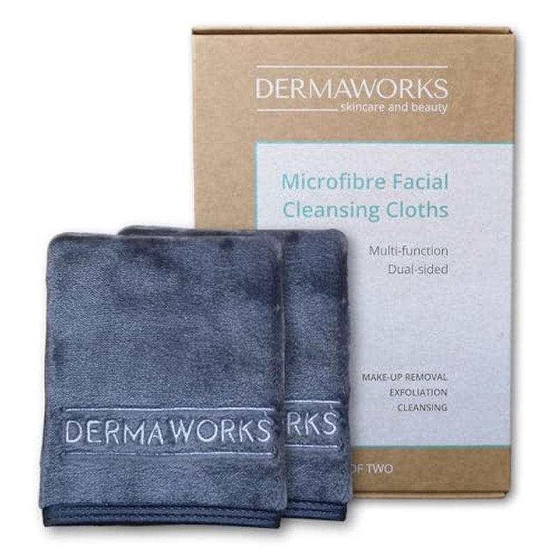 2x WASH CLOTHS LUXURY DUAL-SIDED - Exfoliating Washcloths/Makeup Remover Cloths - Soft Face Cloth/Wash Cloth - Washable & Reusable Microfiber Quick Dry Towel - Toallas para la Cara by DERMAWORKS