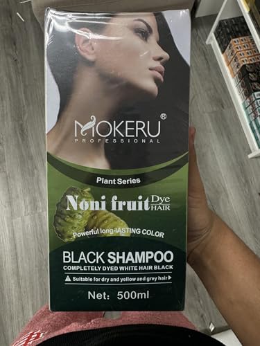 Organic Natural Black Hair Dye Shampoo - 5 Minute Noni Plant Hair Color