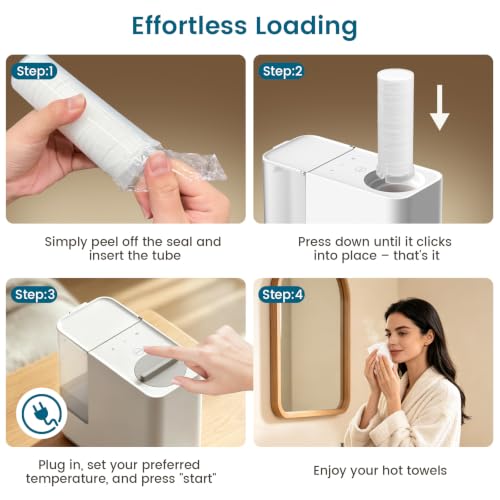 Disposable Face Towels for Hot Towel Warmer - Cream, 60PCS Refill Set