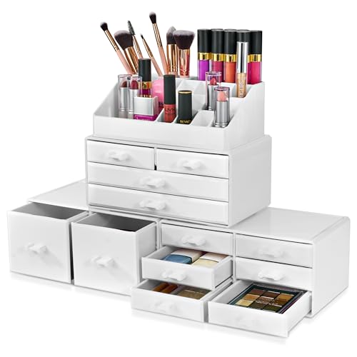 Sorbus Large Makeup Organizer White Deluxe - 12 Drawer Jewelry & Cosmetic Storage