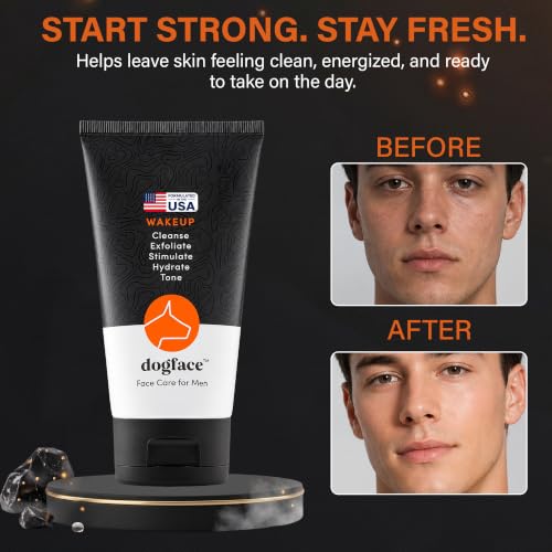 Dogface 5-in-1 Men’s Face Wash & Exfoliating Gel, Hydrating Skin Care 5.3 oz