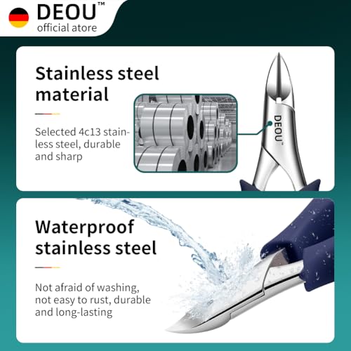 Dark Blue Stainless Steel Podiatrist Nail Clippers Heavy Duty Manicure Pliers for Thick Nails