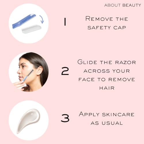 About Face Ultimate Complete Facial Perfecting Kit - 3 Beauty Groomers for Hair Removal, Ideal for Shaving, Exfoliating, Dermaplaning and Brow Shaping, Japanese Steel Gently Removes Facial Hair