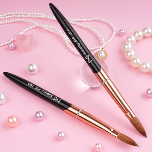M ? Regal 100% Kolinsky Acrylic Nail Brush | Professional Acrylic Nail Sculpting & Application Brush | Premium Nail Art Tool for Nail Technicians & Artists (#18)
