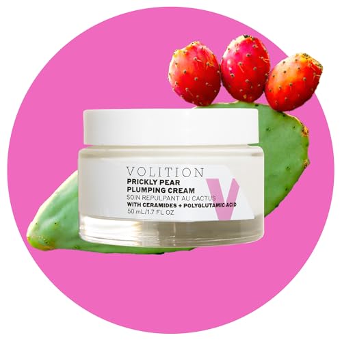 Volition Beauty Prickly Pear Plumping Cream with Ceramides + Polyglutamic Acid | Rich Moisturizer for Dry, Mature Skin | Hydrates, Minimizes Lines & Wrinkles | Reinforces Barrier Function
