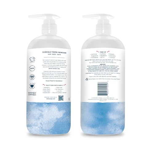 Kirk's 3-in-1 Fresh Nourishing Body Wash, Shampoo & Bubble Bath - 32 Fl Oz Pack of 2 - Coconut & Aloe Vera