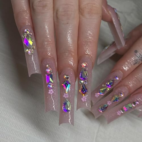 20 Styles Crystal AB Flatback Rhinestones Set for Nail Art Crafts - 1000 Diamonds