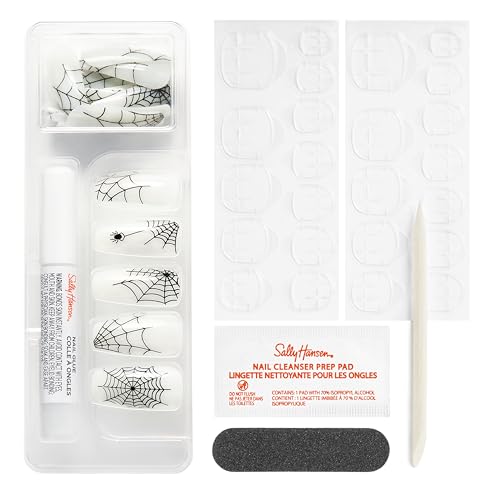 Sally Hansen Salon Effects¢ç Perfect Manicure, Spyder-Light, Press On Nails, Non-Damaging Adhesive Tabs, File, and Alcohol Pad Included