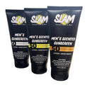 SLAM Men's Sunscreen Lotion SPF 50 & Moisturizer ? Face & Body Sunblock, Anti-Aging, Water-Resistant, Hawaii Act 104 Safe, Skincare for Men, Scented & Unscented ? 3 fl oz. each- Trio pack.