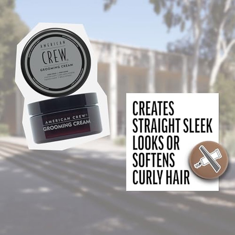 American Crew Men's Grooming Cream, Like Hair Gel with High Hold & High Shine, 3 oz