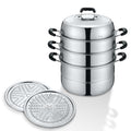 Concord 3-Tier Stainless Steel Steamer Set 32 cm - Multi-Use Kitchen Cooker